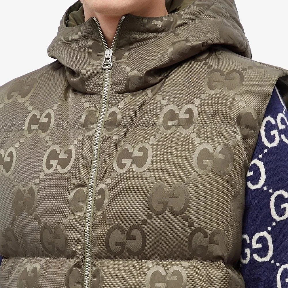 Gucci Green Hooded Puffer Vest - Picture 4 of 5